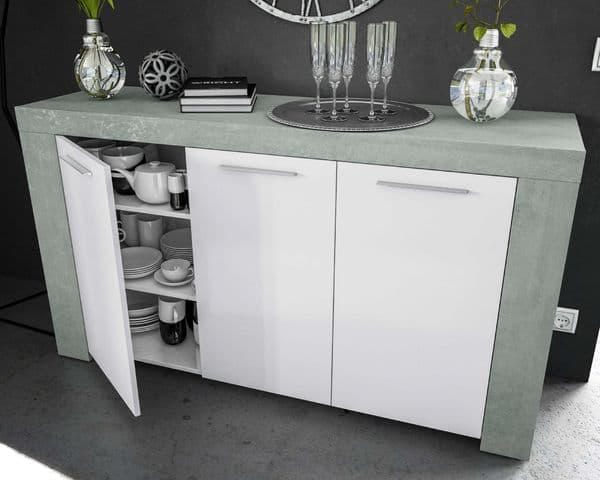 Kuno Large White and Grey Sideboard - 016620L
