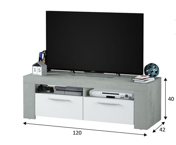 Kuno White and Grey TV Cabinet Entertainment Unit -016621L
