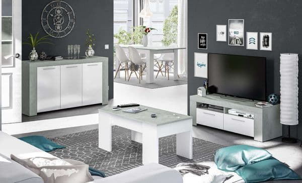 Kuno White and Grey TV Cabinet Entertainment Unit -016621L