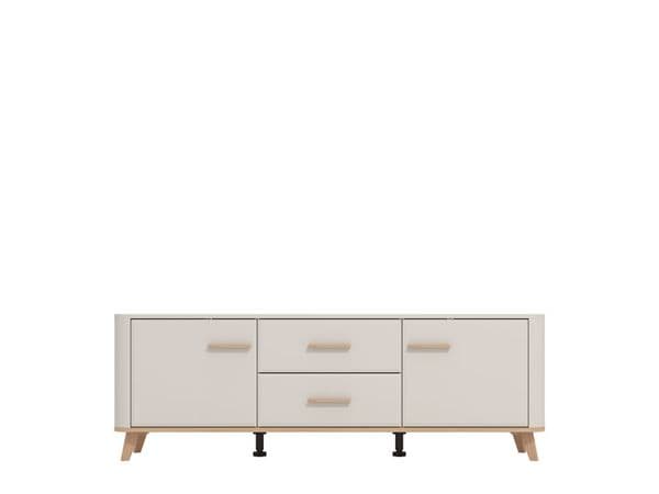 Darvaux Cashmere And Oak Effect 2 Door 154cm TV Cabinet Unit - 11014453