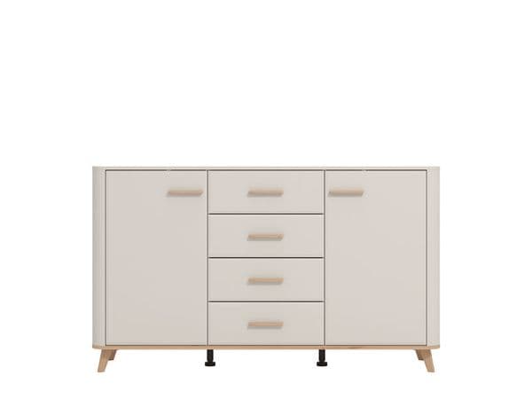 Darvaux Cashmere And Oak Effect Large 154cm 2 Door 4 Drawer Sideboard - 11014454