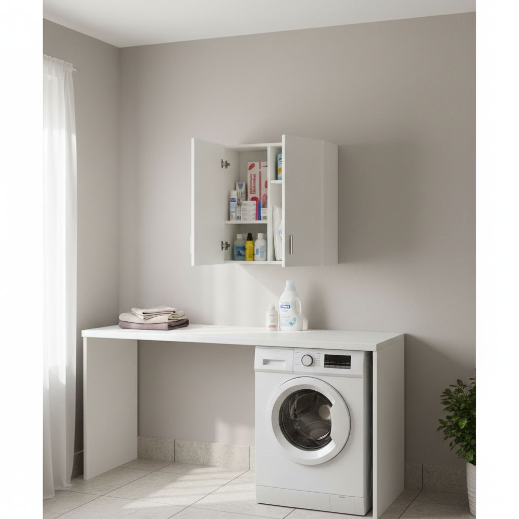 Selona Arma 2 Door White Storage Wall Cupboard- 005148BO