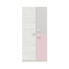 Dian White & Pink / Grey 3 Door Wardrobe - 0M7448Y