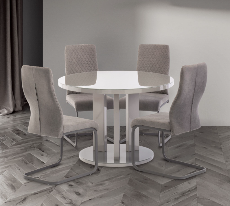 Ellio Grey Dining Table 107cm