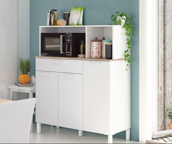 Alex Large White 3 Door Utility Room Kitchen Cupboard Sideboard- 0F9930A