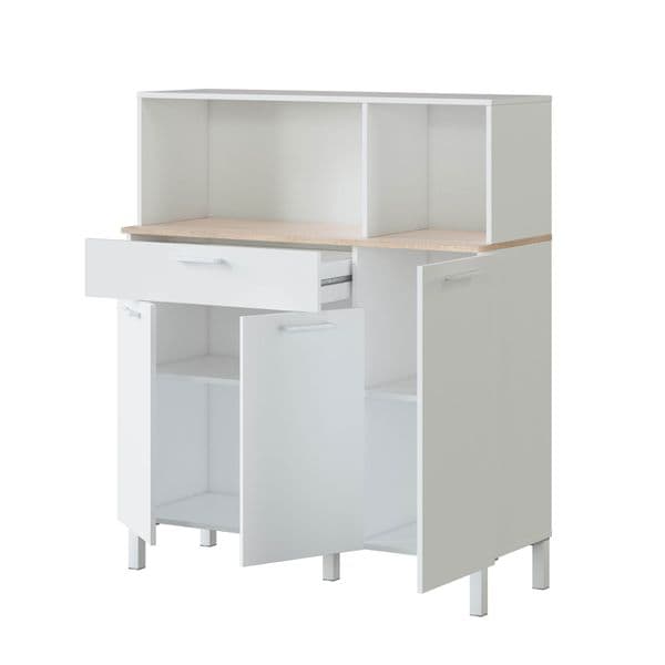 Alex Large White 3 Door Utility Room Kitchen Cupboard Sideboard- 0F9930A