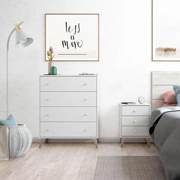 Jesse Artic White 4 Drawer Chest -007804A