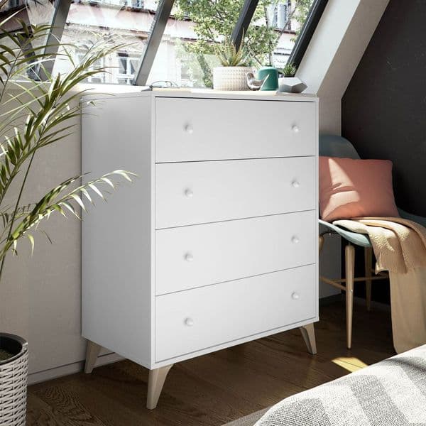 Jesse Artic White 4 Drawer Chest -007804A