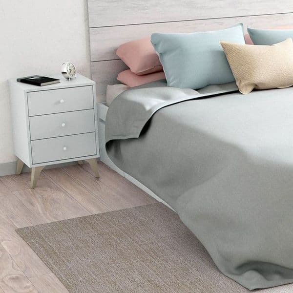 Jesse Artic White Bedside Cabinet Bedside Cupboard Nightstand- 007803A