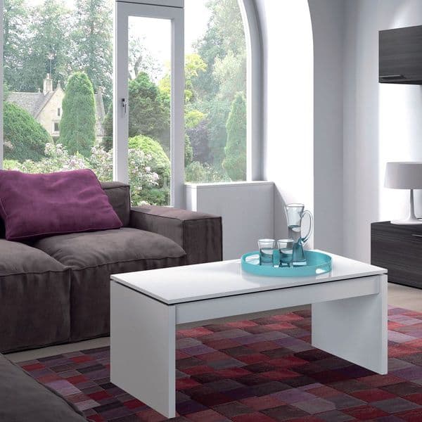 Harlow White Soft Gloss Coffee Table with Lift-up Storage - 001638BO