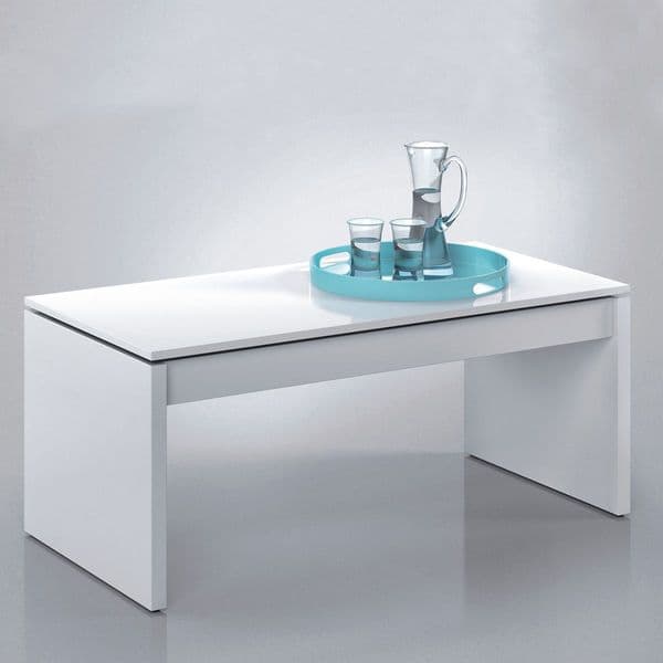 Harlow White Soft Gloss Coffee Table with Lift-up Storage - 001638BO