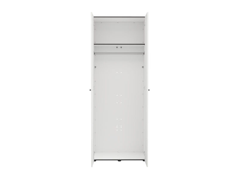 Nevaris White Narrow 2 Door Space-Saving 78.5cm Wide Wardrobe - 11014948