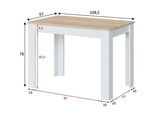 Sterling White And Oak Effect Dining Table - 0F4583A