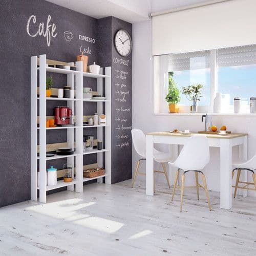 Sterling White And Oak Effect Dining Table - 0F4583A