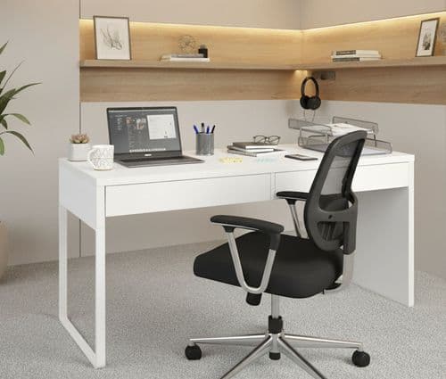 Dray Large White Computer Desk - 002315A