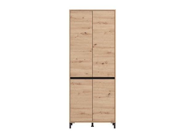 Flaneur Oak Effect 4 Door 40 Pair Tall Large Shoe Cabinet Cupboard - 11014080