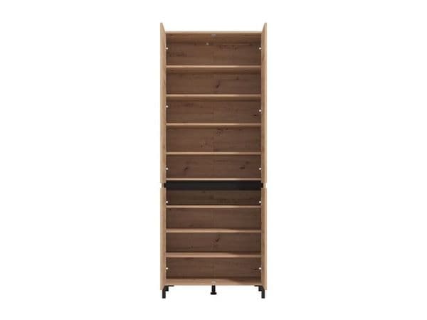 Flaneur Oak Effect 4 Door 40 Pair Tall Large Shoe Cabinet Cupboard - 11014080