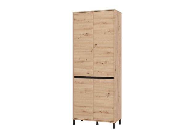 Flaneur Oak Effect 4 Door 40 Pair Tall Large Shoe Cabinet Cupboard - 11014080