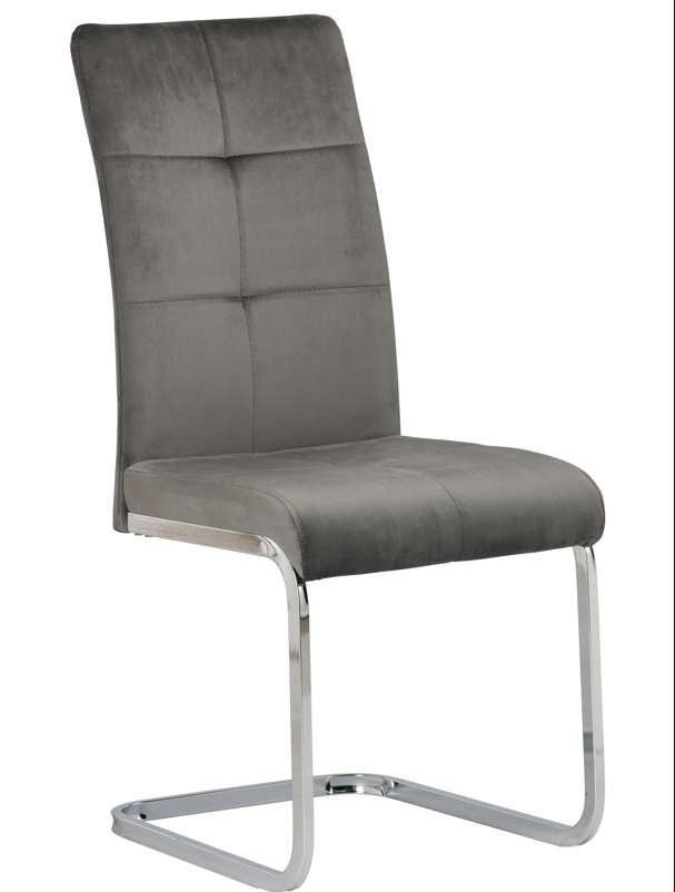 Florenz Set Of 2 Dining Chairs in Smokey Grey Velvet