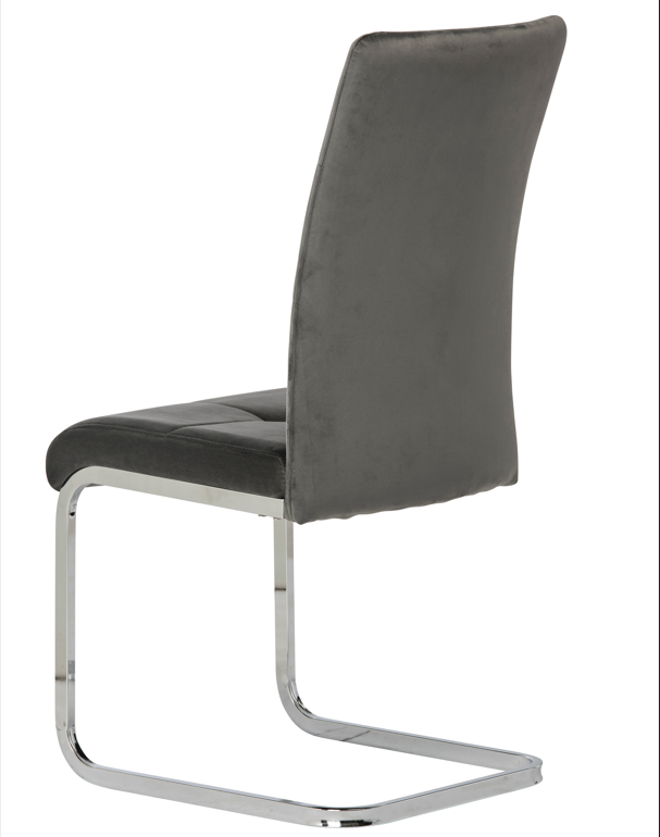 Florenz Set Of 2 Dining Chairs in Smokey Grey Velvet