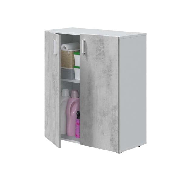 Freno 2 Door Grey & White Storage Cupboard- 0L5159A