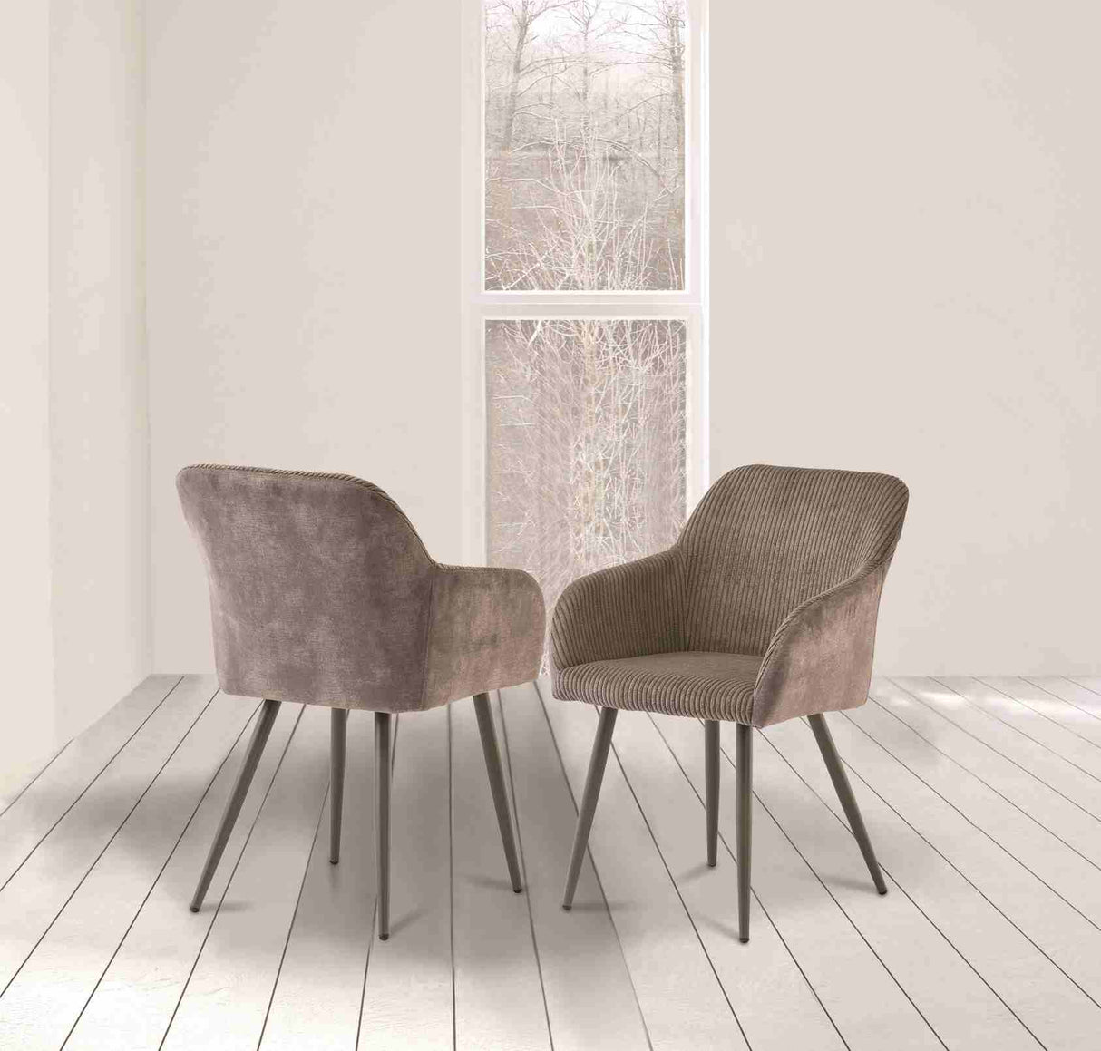 Gabriel Sets of 2 Dining Chairs in Grey