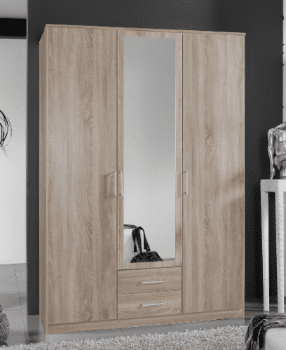 Glory Three Door, 2 Drawer Wardrobe in Light Oak