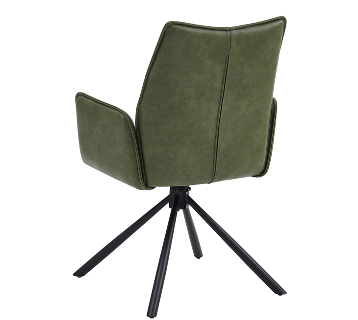 Meranda Dining Chair Set of 2 in Green Leather