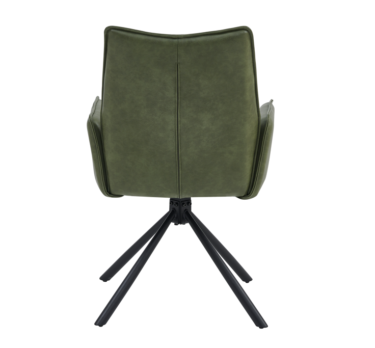 Meranda Dining Chair Set of 2 in Green Leather