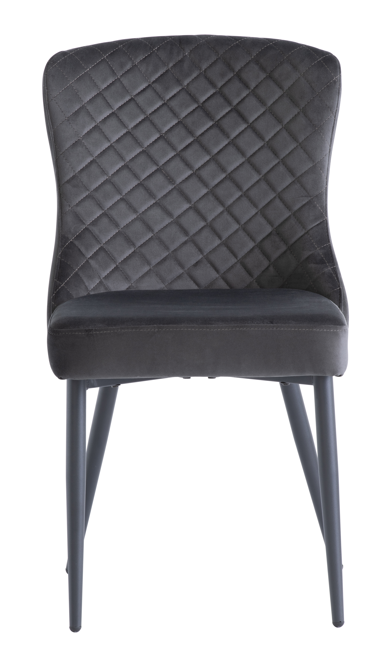 Hannah Dining Chair Set of 2 in Graphite Velvet