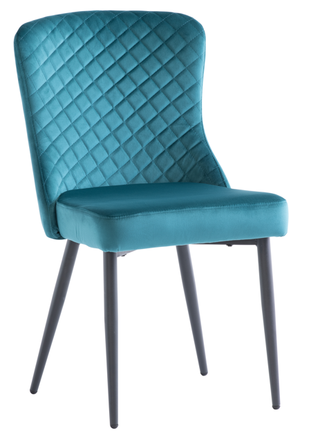 Hannah Dining Chair Set of 2 in Peacock Velvet