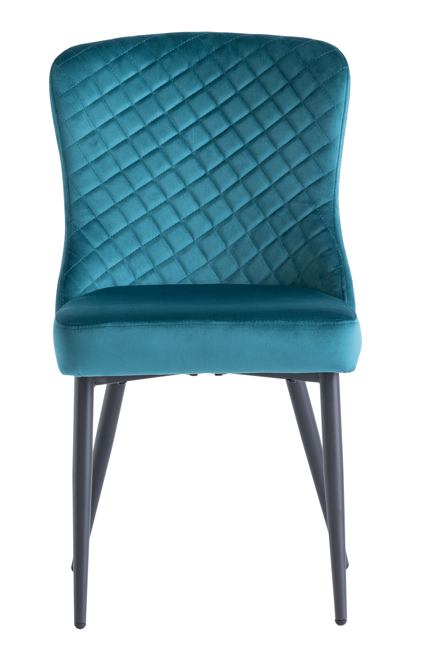 Hannah Dining Chair Set of 2 in Peacock Velvet