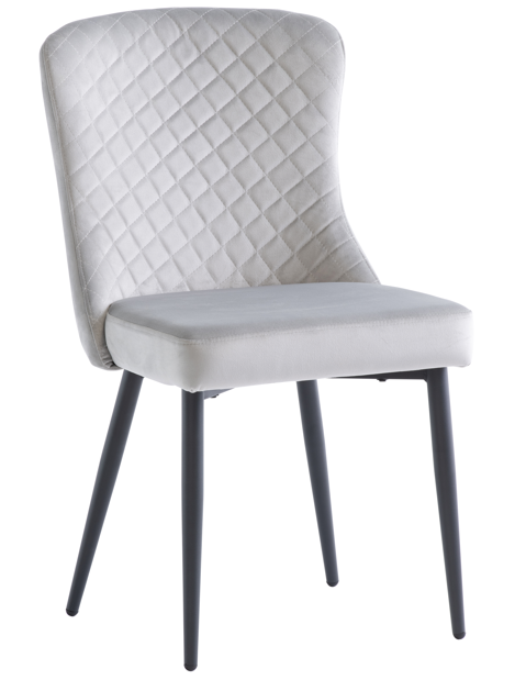 Hannah Dining Chair Set of 2 in Silver Velvet