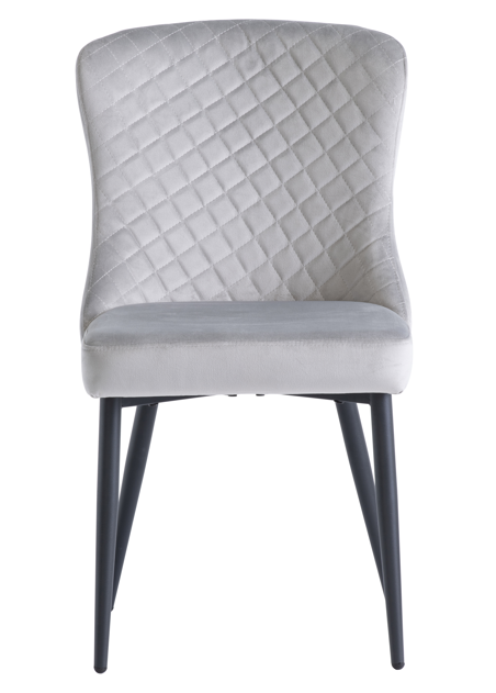Hannah Dining Chair Set of 2 in Silver Velvet