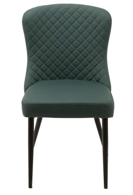 Hannah Dining Chair Set of 2 in Blue PU Leather
