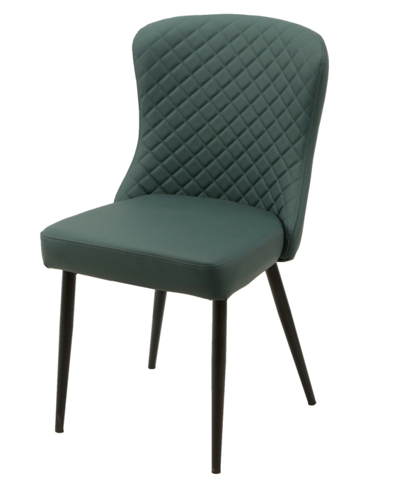 Hannah Dining Chair Set of 2 in Blue PU Leather