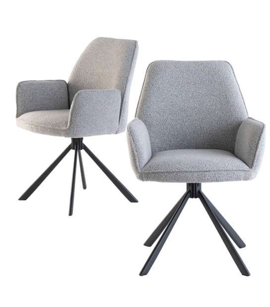 Marley Dining Chair Set of 2 in Ash Grey