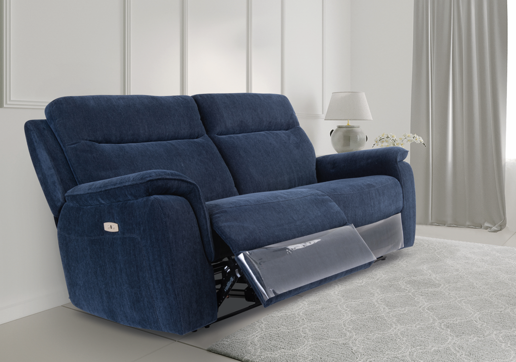 Aura Reclining 3 Seat Armchair in Midnight Blue