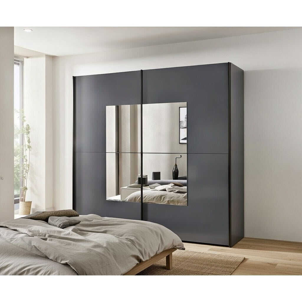 Florida Grey Large 219cm Mirrored Sliding Door Wardrobe - 8XGGA102