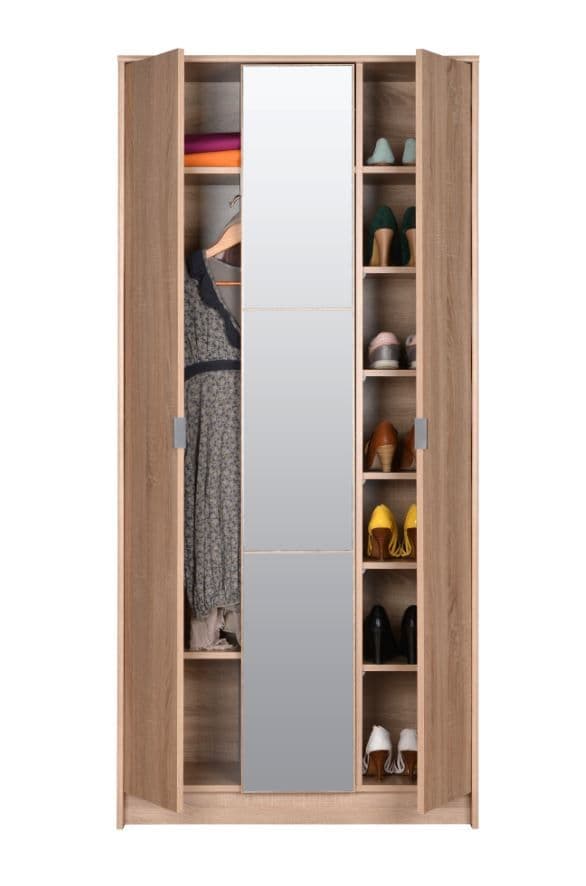 Santorini Oak Slim 3 Door Shallow Depth Wardrobe for Small Spaces- 11008731