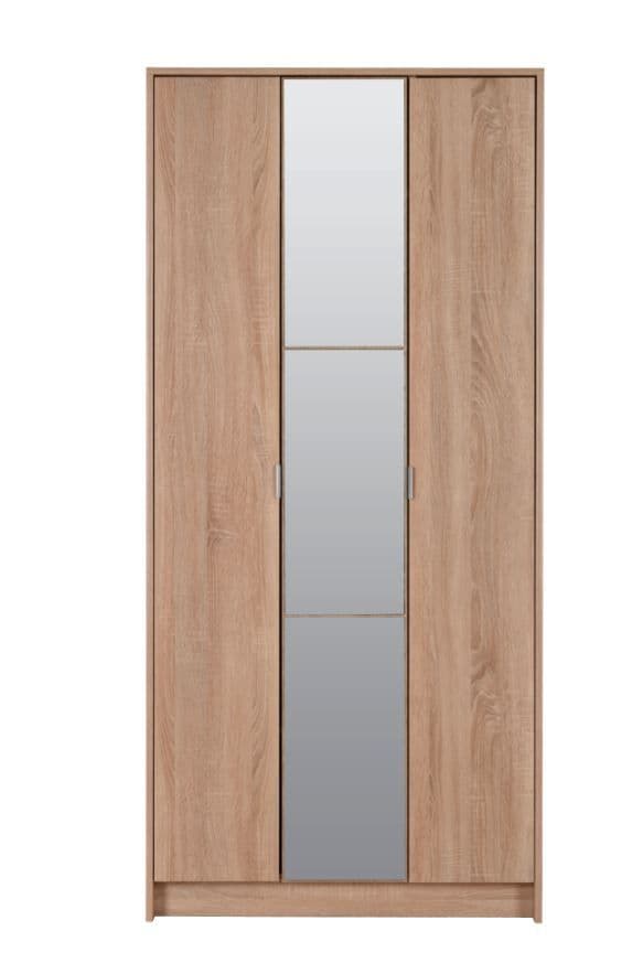 Santorini Oak Slim 3 Door Shallow Depth Wardrobe for Small Spaces- 11008731