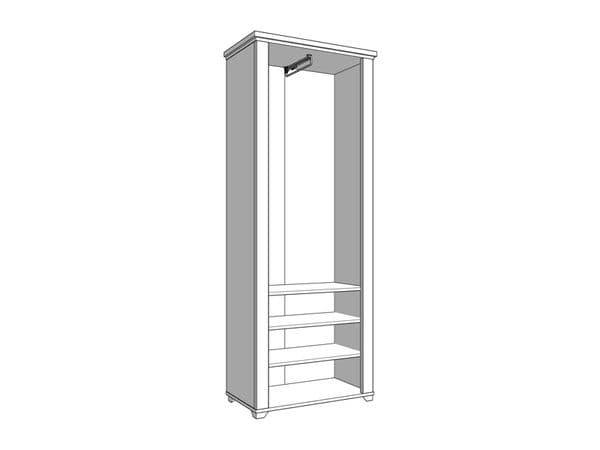 Madrid Grey And Artisan Oak Slim Narrow Shallow Depth Mirrored Wardrobe - 11011371