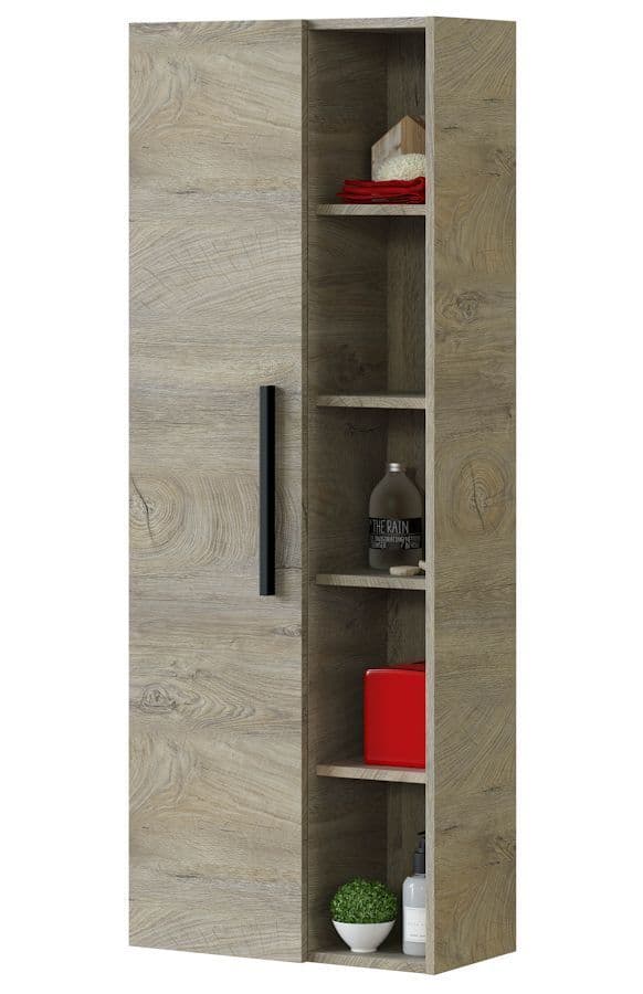 Sidi Oak Effect Bathroom Vanity Storage Wall Hung Cupboard Cabinet -305471C