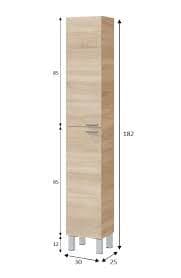 Sidi Oak Effect Tall Narrow 2 Door Bathroom Cupboard -305260x