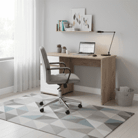 Verona Oak and White Gloss Desk With Drawer and Cupboard- 11008650