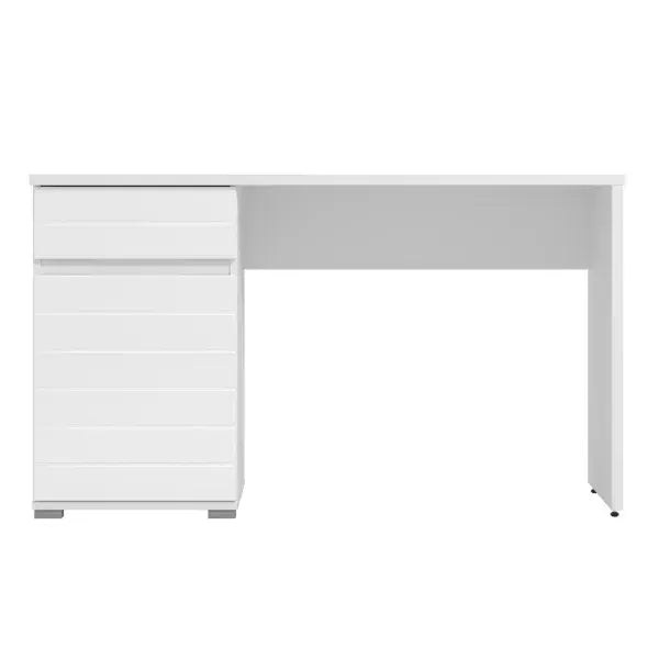 Havana White Gloss Computer Desk With Drawer and Cupboard - 11011771