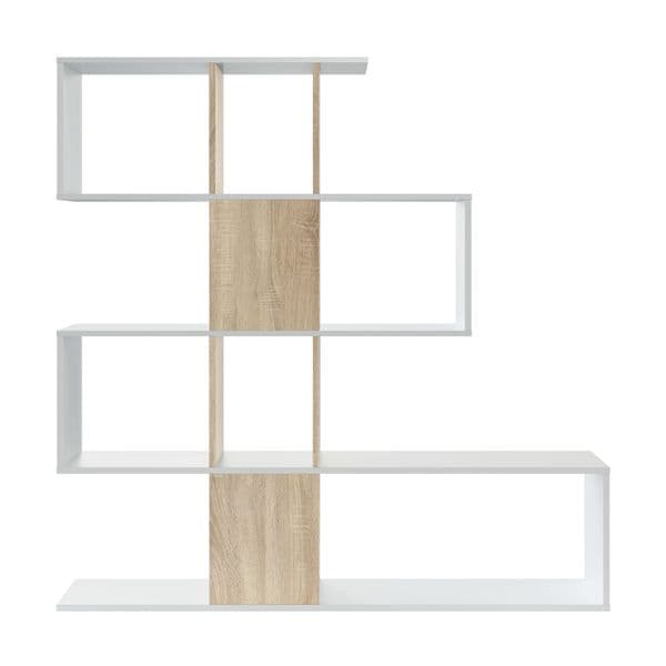 Nahlia Large Bookcase Oak Effect and White- 0F2251A