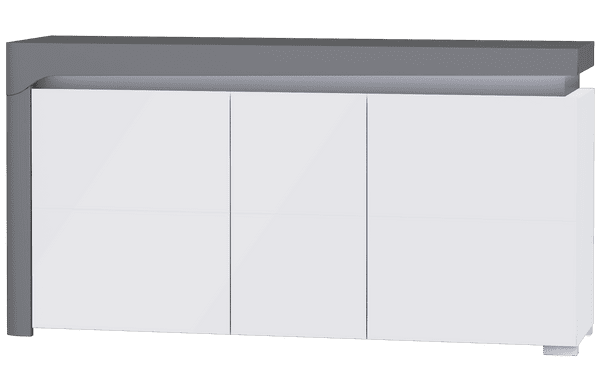 Serava Large Modern Grey and White 3 Door Sideboard With Lights - WHK-1 - N13