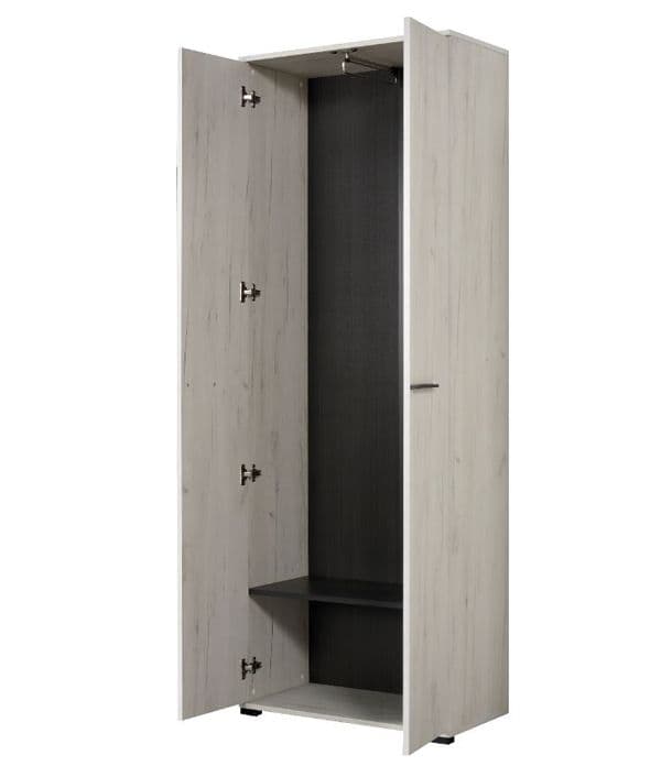 Ferrara 2 Door Slim Narrow Compact Wardrobe in Modern White Oak- 11008355