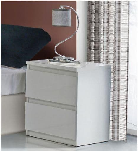 Nura Modern Bedside Table in Glossed White